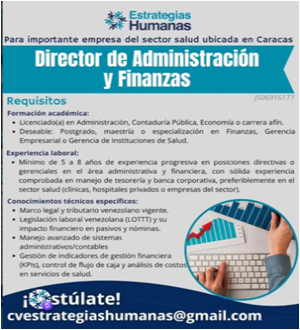 Director de administracion y finanzas
