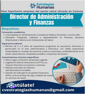 Director de administracion y finanzas